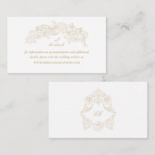Elegant Champagne Baroque Wedding Website Enclosure Card