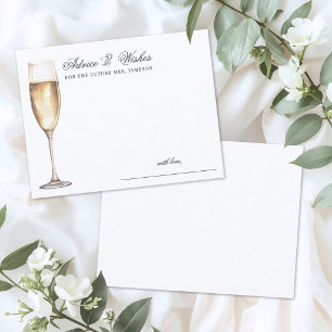 Elegant Champagne Bridal Shower Advice Enclosure Card