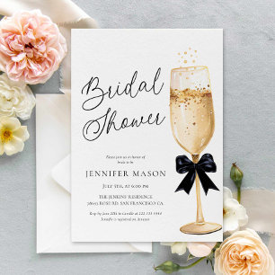 Elegant Champagne Bridal Shower Invitation