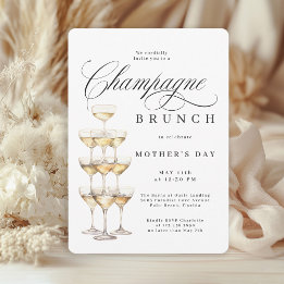 Elegant Champagne Brunch Mother's Day Invitation