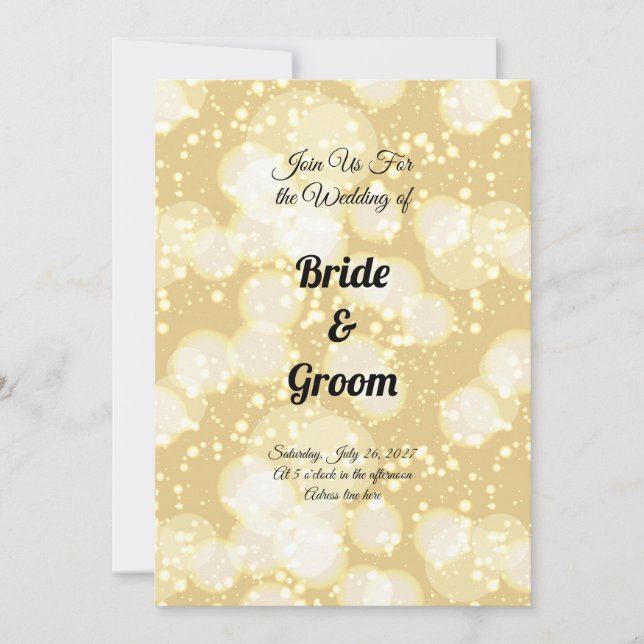 Elegant Champagne Bubbles Wedding Invitation (Front)