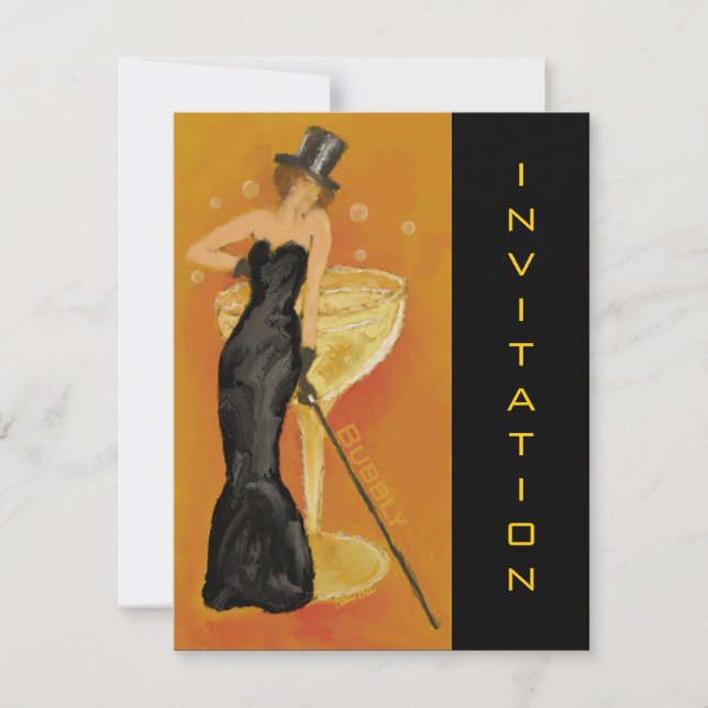 Elegant Champagne Celebrate Invitation (Front)