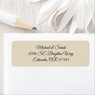 Elegant Champagne Cream Return Address Label