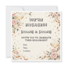 Elegant Champagne Engagement Party Invitation