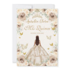 Elegant Champagne Floral Vintage Gold Quinceañera