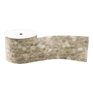 Elegant Champagne Glitter Sparkle Sequin Grosgrain Ribbon