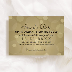 Elegant Champagne Gold and Black Wedding Save The Date