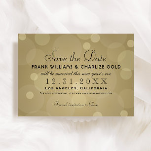 Elegant Champagne Gold and Black Wedding Save The Date