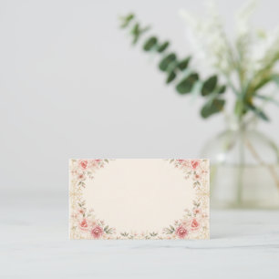 Elegant champagne gold and rose pink wedding place card