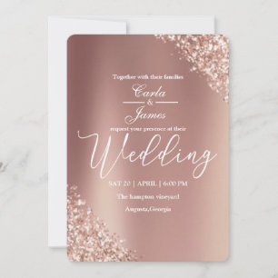 elegant champagne gold Luxury wedding  Invitation
