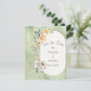 Elegant Champagne Ivory Floral Save the Date