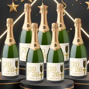 Elegant Champagne New Year's Eve Sparkling Wine Label