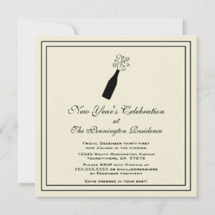 Elegant champagne new year's party invitation