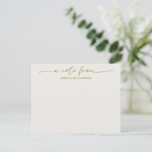 Elegant Champagne Script Calligraphy Personalised Card