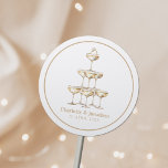 Elegant Champagne Stylish Retro Classic Round Sticker<br><div class="desc">Elegant Champagne Stylish Retro Classic Round Sticker</div>