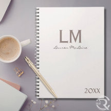 Elegant Champagne Taupe Minimalist Monogram Custom