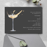 Elegant Champagne Toast Photo Engagement Party