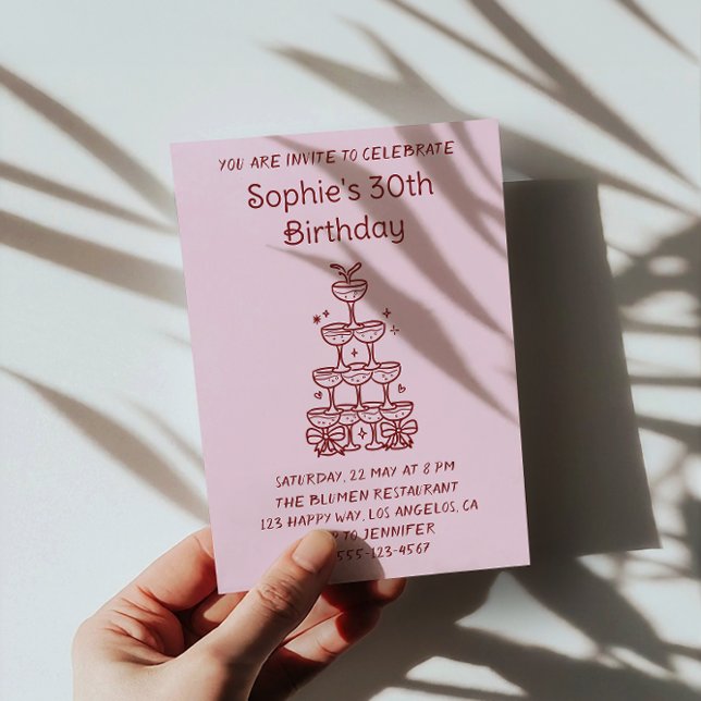 Elegant Champagne Tower 30th Birthday Party        Invitation (Creator Uploaded)