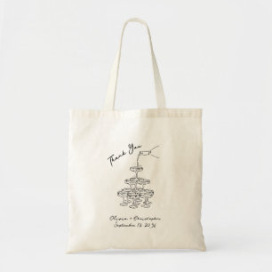 Elegant Champagne Tower Thank You Wedding Tote