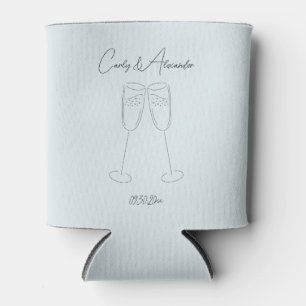 Elegant Champagne Wedding Engagement Can Cooler