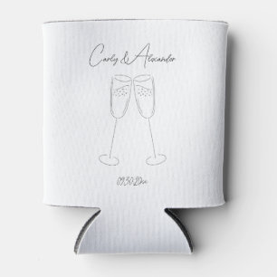 Elegant Champagne Wedding Engagement Can Cooler