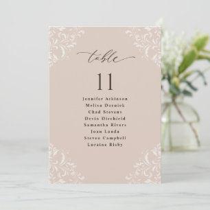 Elegant Champagne Wedding Seating Chart Sign Card