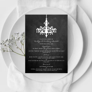 Elegant Chandelier Chalkboard Wedding Collection Menu