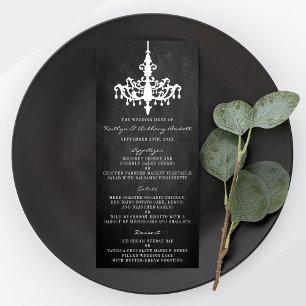 Elegant Chandelier Chalkboard Wedding Menu