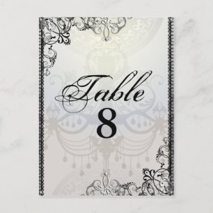 Elegant Chandelier & Flourishes Table Number Postcard