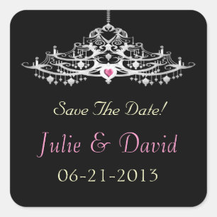 Elegant Chandelier Save The Date Wedding Square Sticker