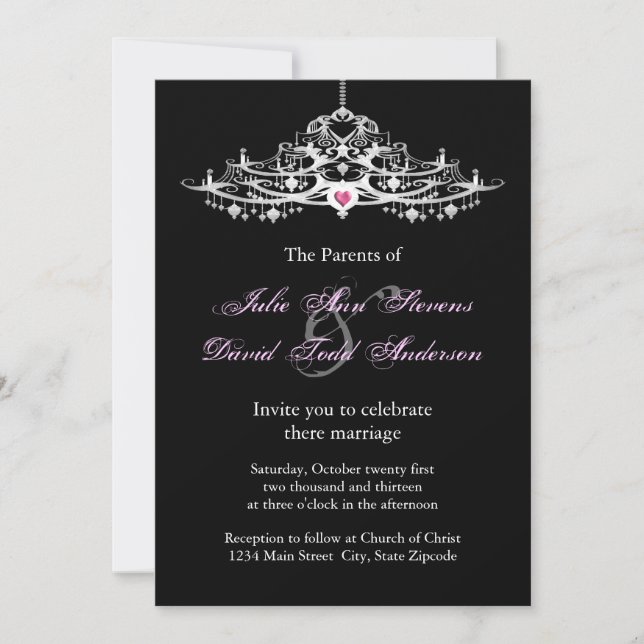 Elegant Chandelier Wedding Invitation (Front)