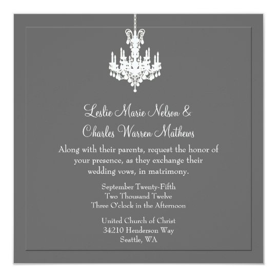 Elegant Chandelier Wedding Invitations