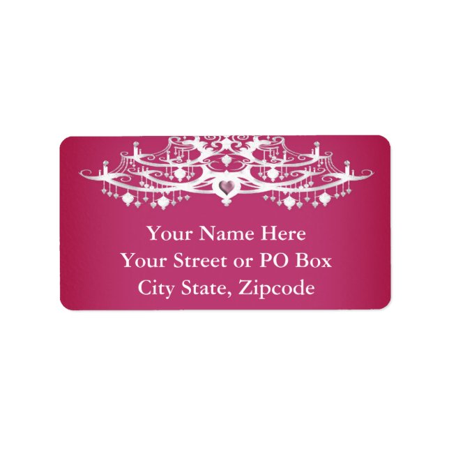 Elegant Chandelier Wedding Label (Front)