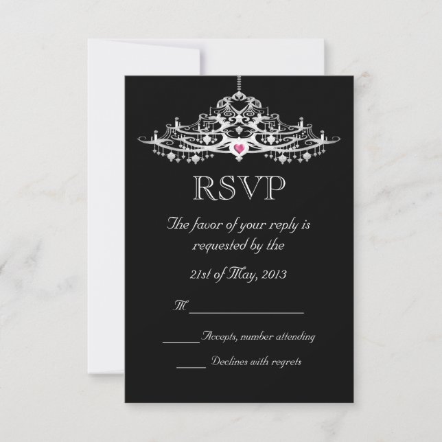 Elegant Chandelier Wedding RSVP (Front)