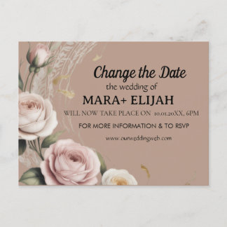 Elegant Change the Date Wedding Card