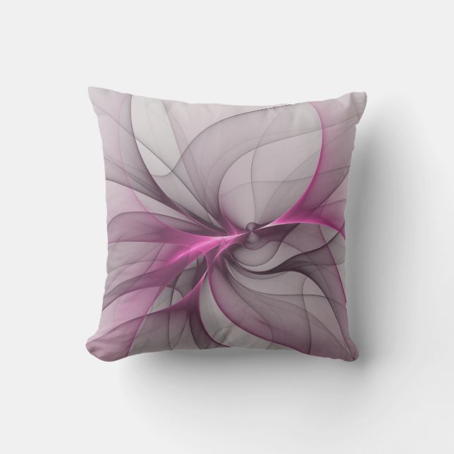 Elegant Chaos Modern Abstract Pink Fractal Art Cushion (Front)