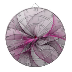 Elegant Chaos Modern Abstract Pink Fractal Art Dartboard
