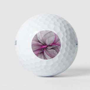 Elegant Chaos Modern Abstract Pink Fractal Art Golf Balls