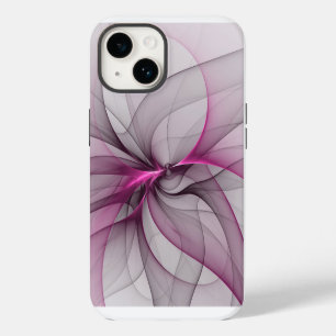 Elegant Chaos Modern Abstract Pink Fractal Art iPhone 14 Case