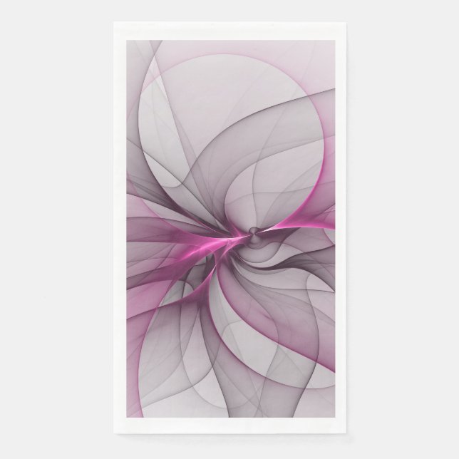Elegant Chaos Modern Abstract Pink Fractal Art Napkin (Front)