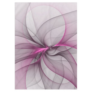 Elegant Chaos Modern Abstract Pink Fractal Art Tablecloth