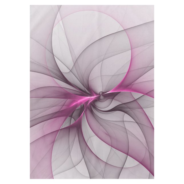 Elegant Chaos Modern Abstract Pink Fractal Art Tablecloth (Front)