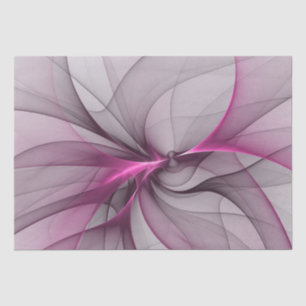 Elegant Chaos Modern Abstract Pink Fractal Art Tissue Paper