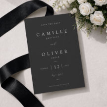 Elegant Charcoal Black Minimalist Wedding