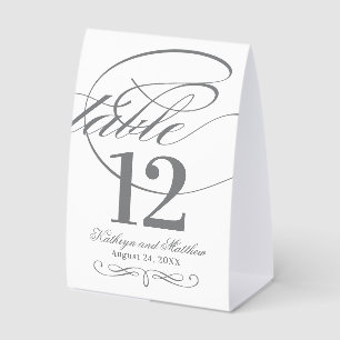 Elegant Charcoal Grey Calligraphy Script Wedding