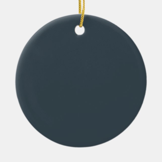 Elegant Charcoal Grey Midnight Ceramic Ornament (Front)