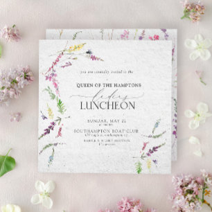 Elegant Charity Lunch Watercolor Floral Invitation