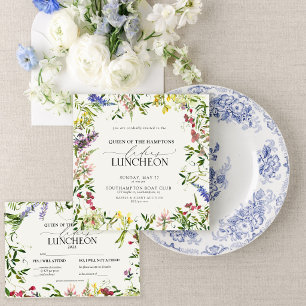 Elegant Charity Lunch Watercolor Wildflower Invitation