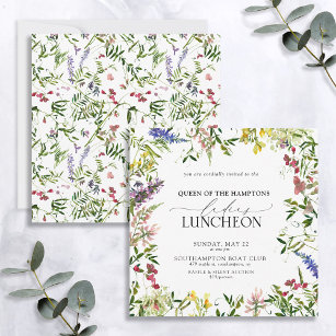 Elegant Charity Lunch Watercolor Wildflower Invitation