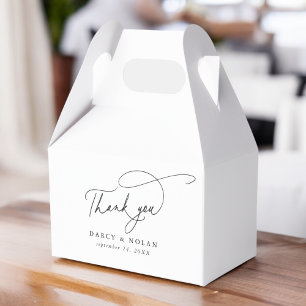 Elegant Charm Black and White Wedding Favour Boxes